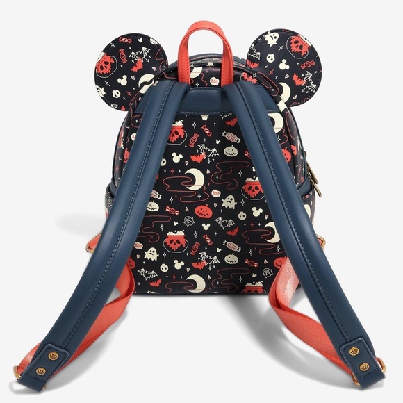 Loungefly Disney Halloween Mickey and Minnie Backpack Glow in the Dark - Picture 4 of 7
